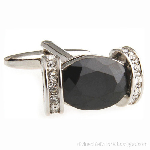 Custom High End Cufflinks , Inlaid Ziron Stones Men Cufflinks For Gift